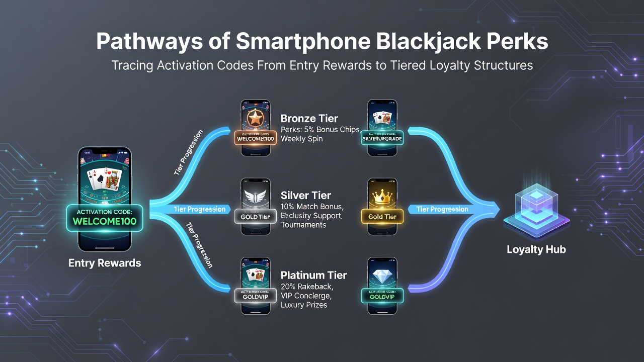 Smartphone displaying blackjack app interface with activation code entry screen and initial reward notification