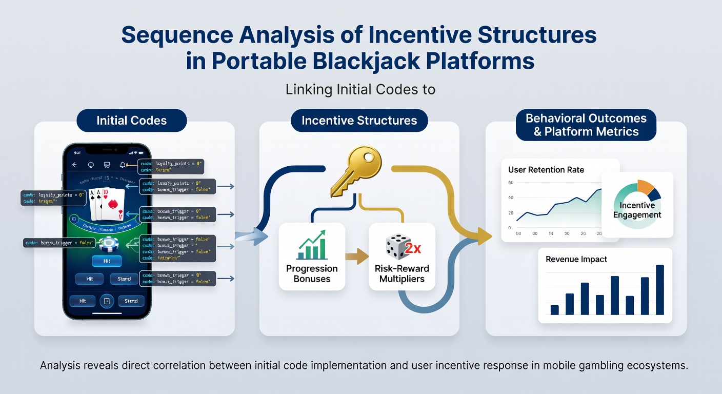 Flowchart showing sequence analysis steps from code activation to sustained benefits in portable blackjack systems