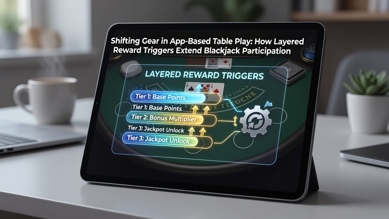 Analytics dashboard showing extended session durations linked to layered blackjack reward triggers