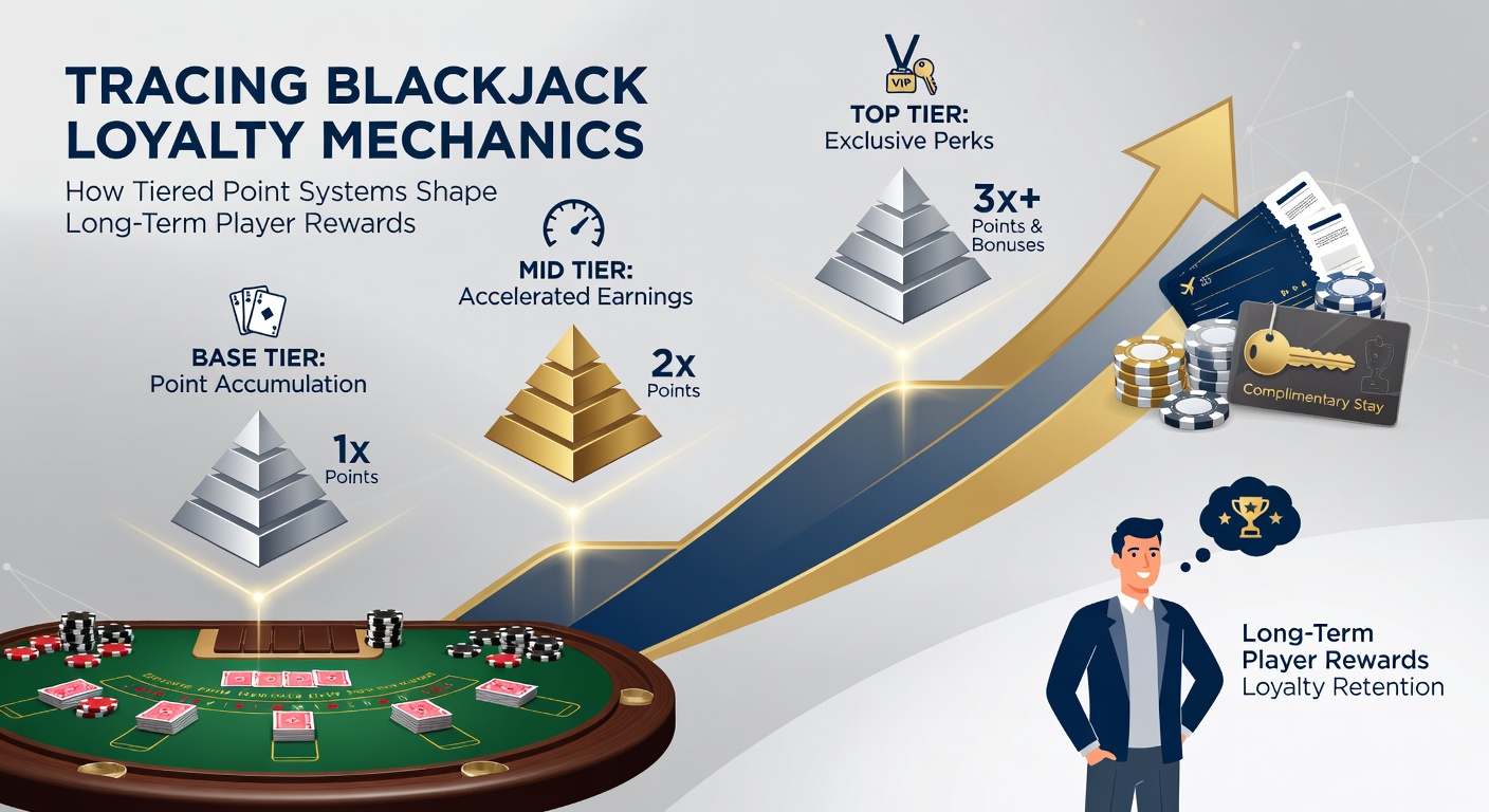 Blackjack table with loyalty program cards and point tracking displays at a casino