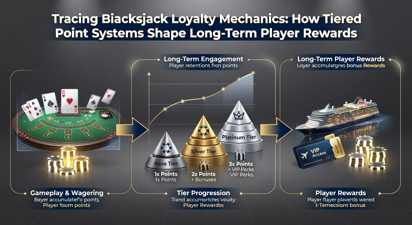Casino loyalty program dashboard showing tier progress and reward redemptions