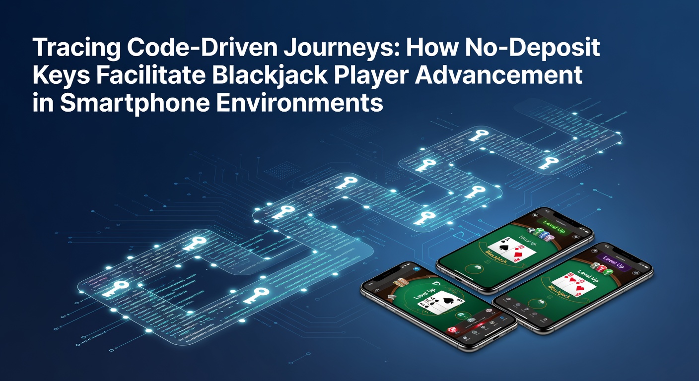 Smartphone screen displaying a blackjack app interface with no-deposit bonus activation prompt and player progress indicators